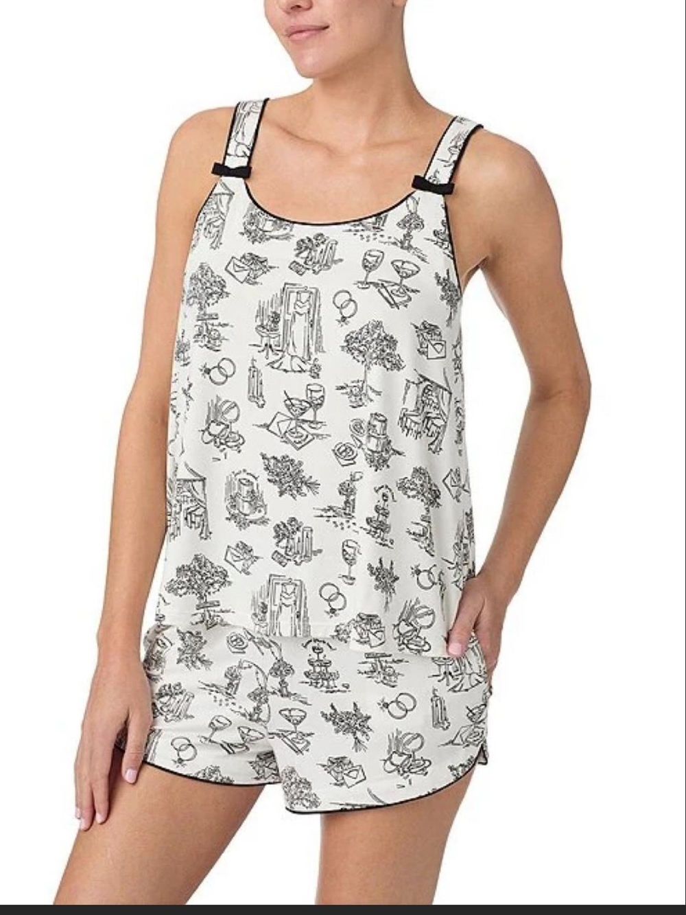 kate spade Black and White Toile Wedding Themed Pajamas
